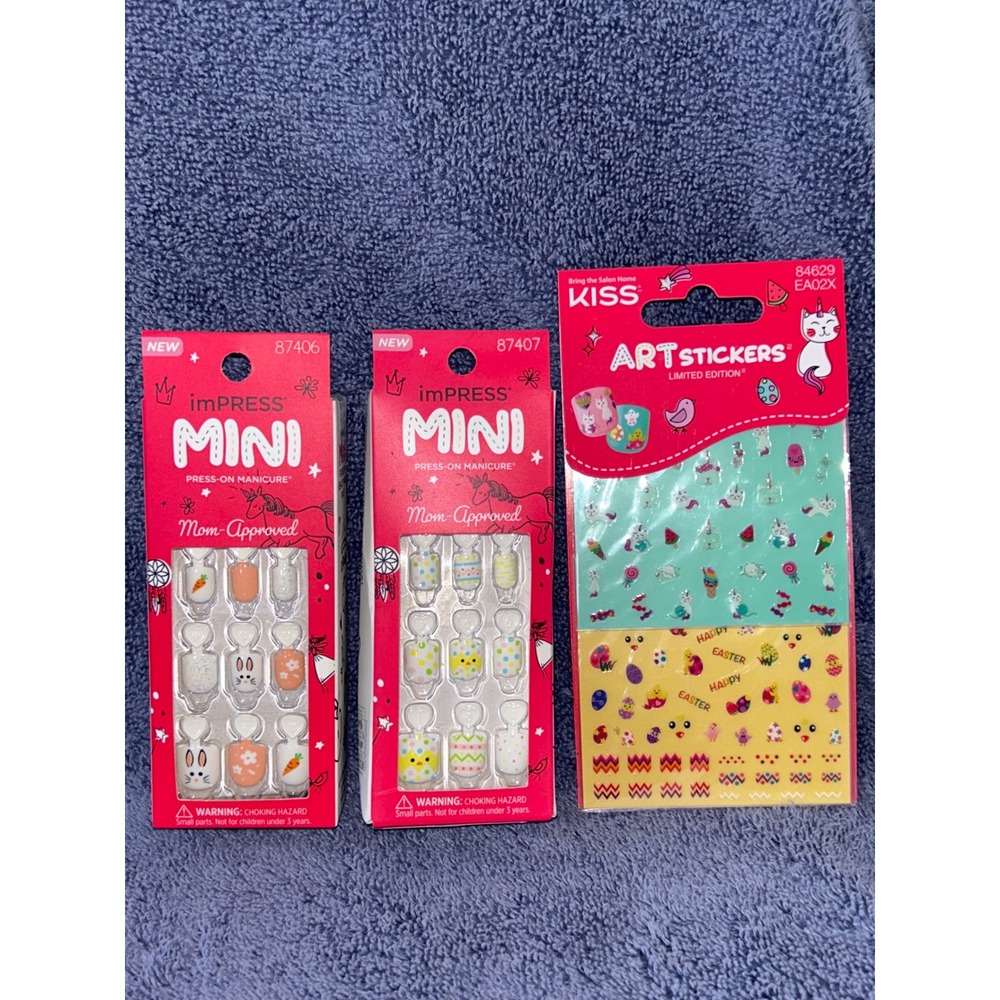 Bundle imPRESS Mini Art Stickers Easter Bunny Chick Kids Press On Nails